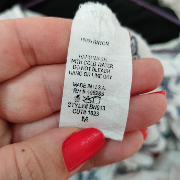 Navy and White Embroidered Bell Sleeve Blouse - Picture 8 of 17